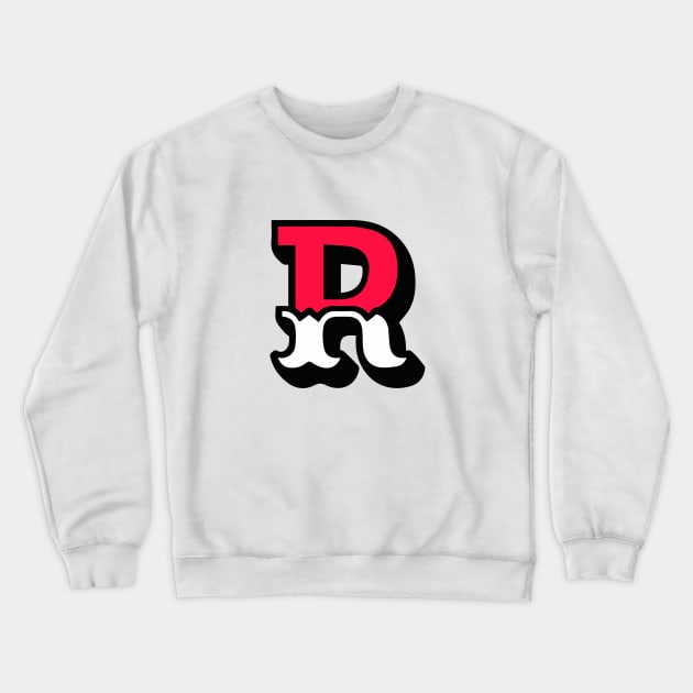 Monogram R - Alphabet Scrapbooking Red/White Circus Style Crewneck Sweatshirt by RetroGeek